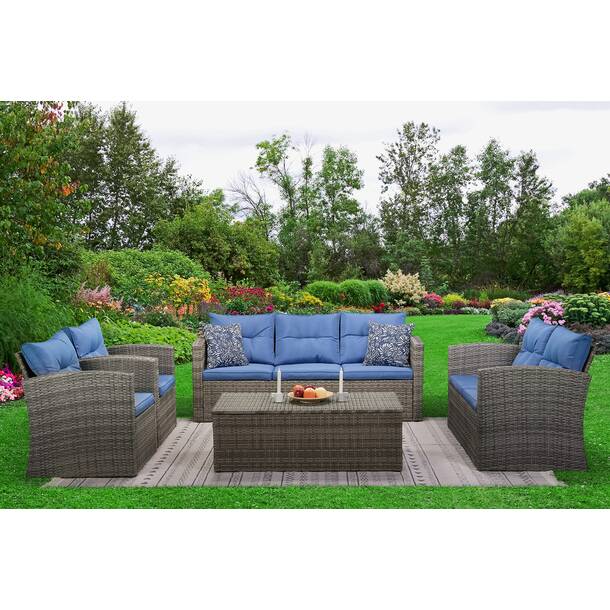 Latitude Run Bentyn Person Outdoor Seating Group With Cushions